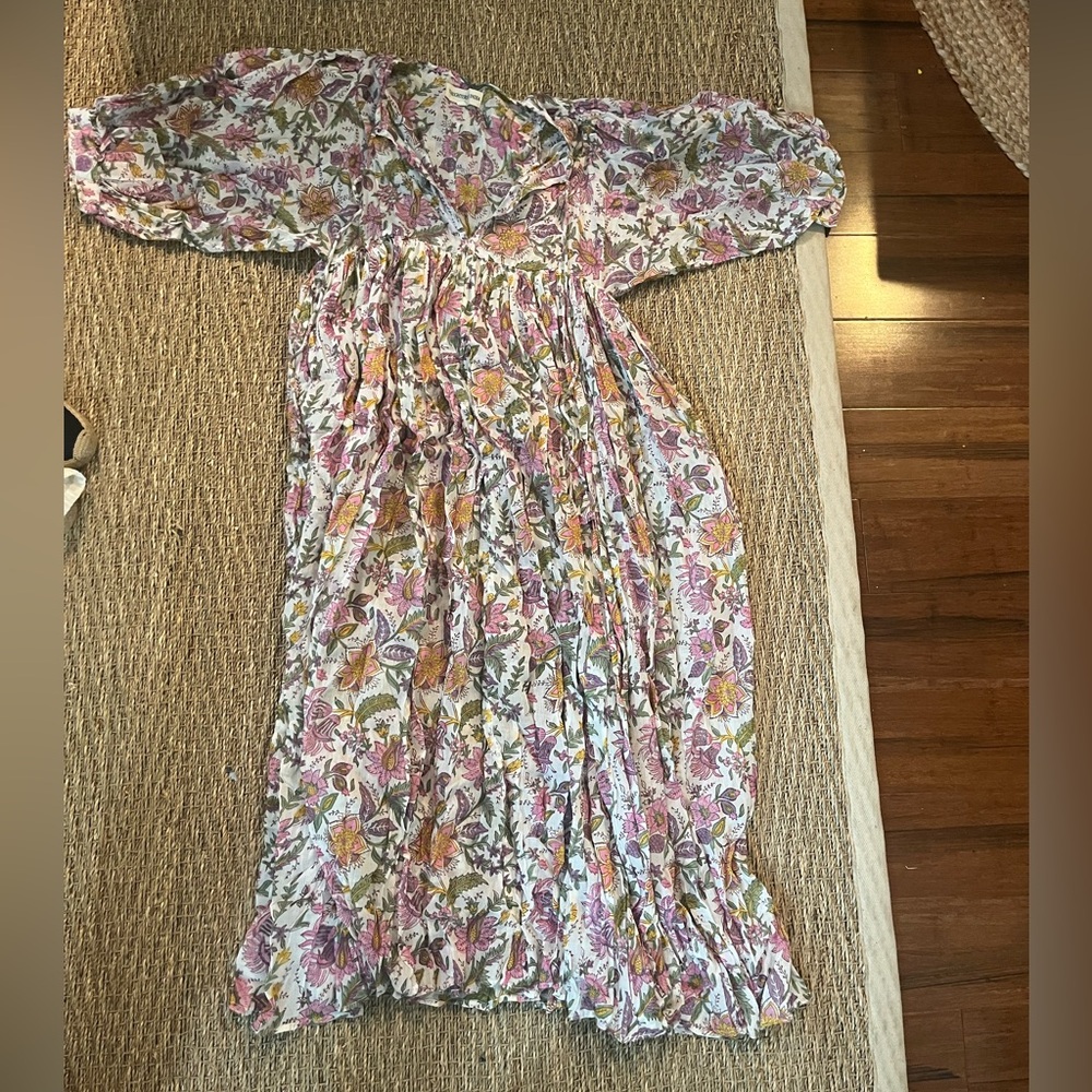 Daughters of India Kyra Maxi Dress Fuchsia Bloom Size Small